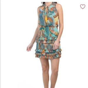 Ruffled tiered mini dress by Shelli Segal collection Laundry